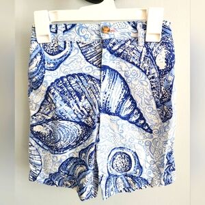 Lilly Pulitzer Blue Seashell Pattern Kids Shorts